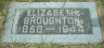 Elizabeth Broughton Headstone Gracelawn Cemetery Flint Michigan